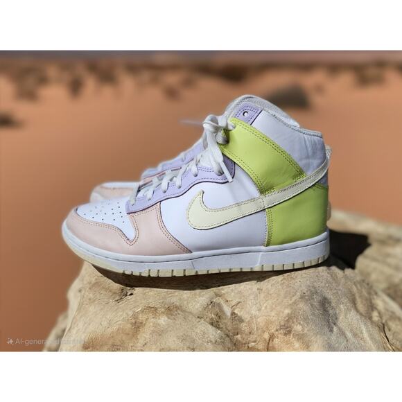 Nike Dunk High Women's Shoes Cashmere Lemon Twist White DD1869-108 Size 9 - Picture 1 of 11